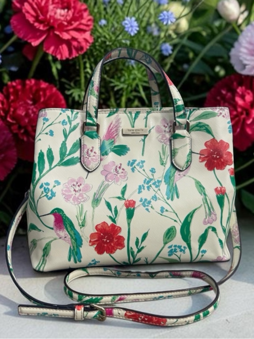 Coming Soon Kate Spade Laurel Way Evangelie hummingbird floral bag